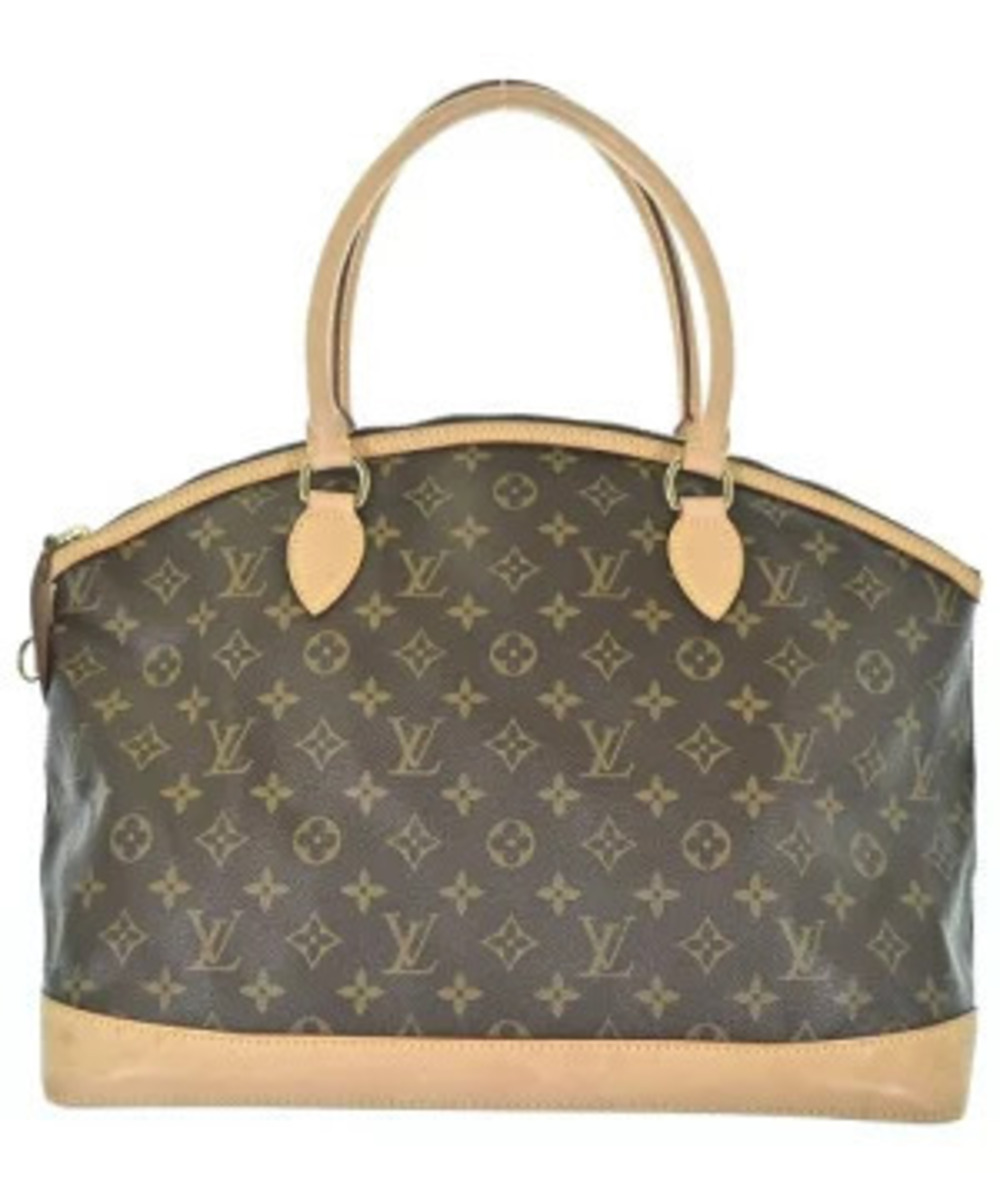 LOUIS VUITTON Alma Handbag Dark Brown Camel Brown All over pattern